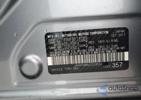 2018 Mitsubishi Outlander Sport Es from USA, damaged, VIN JA4AP3AW9JZ018508